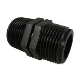 PE-connector, male screw thread, 2x 1.9cm (2 x 3/4)