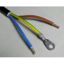 Remote power cable, ca. 5m long, with PC plug, 3x1.5mm