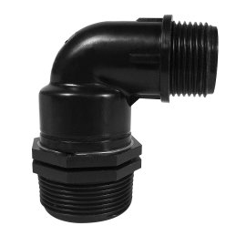PE-Pump connection bend, 90°, 3.81cm (1.5 inch) to 2.54cm (1 inc