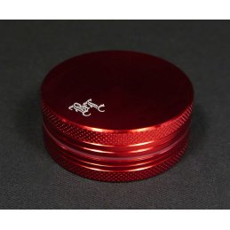 Black Leaf aluminum grinder, Ø 50mm, red, two-part