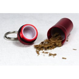 Herb-Safe, keychain made of aluminium, Ø ca. 2cm, red