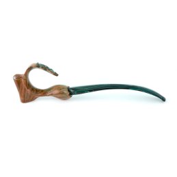 hubey Freehand Smoking pipe made out of briar wood with Ebonite-mouth pice, lenght 21,5cm