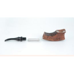 hubey Freehand Pfeife aus Bruyèreholz mit Ebonit-Mundstück, Länge 13,5cm