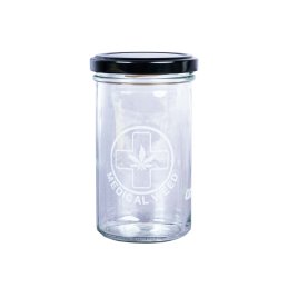 UDOPEA STASH - 277ml elegant storage jar - Design: MEDICAL 1 - incl. Black Lid