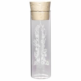 UDOPEA STASH - Glasbehälter - Motiv - BLUMENJOINT - mit Naturkorken,  ca. 10 x 3cm