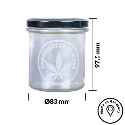 UDOPEA STASH - 350ml elegant storage jar - Design: CONNOISSEURES - incl. Black Lid